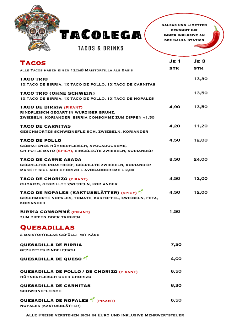 Tacolega Menükarte Seite 4